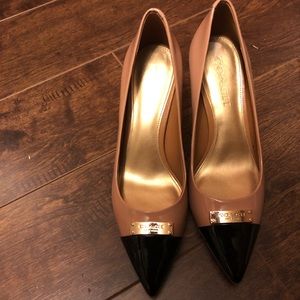 Coach nude and black heels
